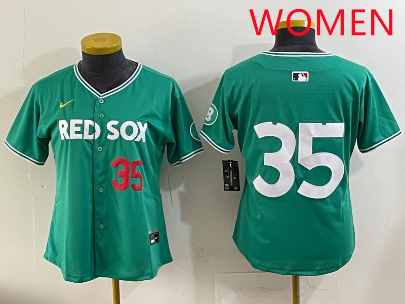 Women 2025 Boston Red Sox #35 No Name Dark Green Joint Name Nike MLB Jersey style 2->women mlb jersey->Women Jersey